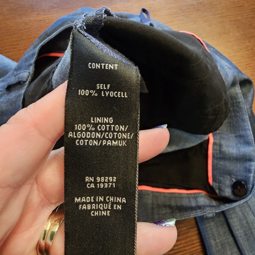 Tibi Chambray Wide Leg Pants 4 - Picture 4 of 13